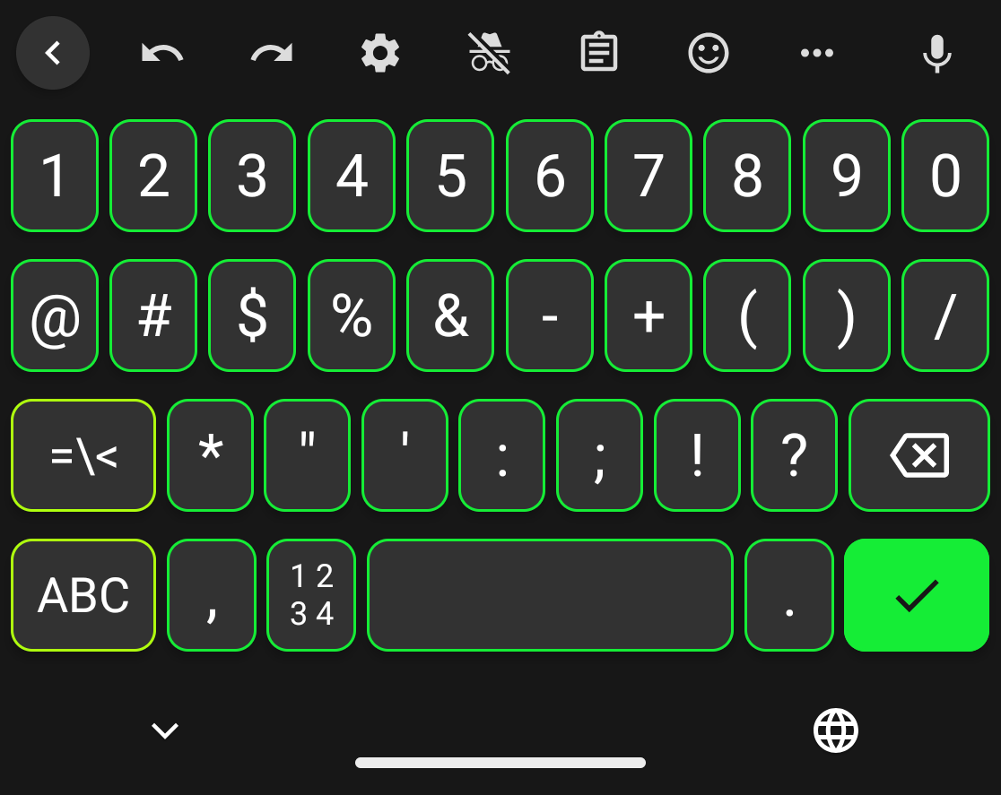 screenshot of the Gibson variant's 123 mode